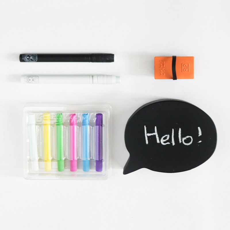 Tsumiki 对话框造型小黑板涂ㄚ组 x 无灰细版粉笔套 组合包 - 卡片/明信片 - 其他材质 