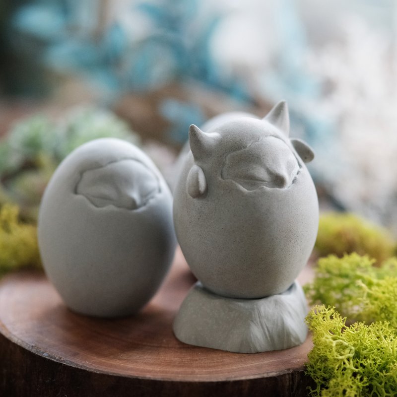 牛蛋人 水泥摆饰 扩香石 交换礼物 牛年 男友礼物 - 摆饰 - 水泥 灰色