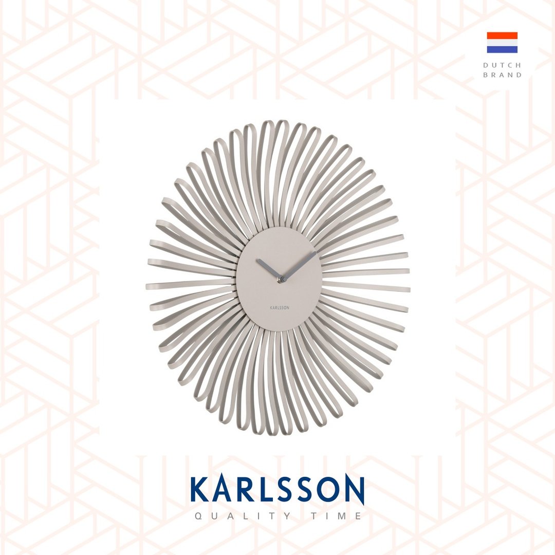 荷兰 Karlsson, 48cm 灰色 Polo 花瓣挂钟 设计师 Callum MacSorley - 时钟/闹钟 - 其他金属 灰色