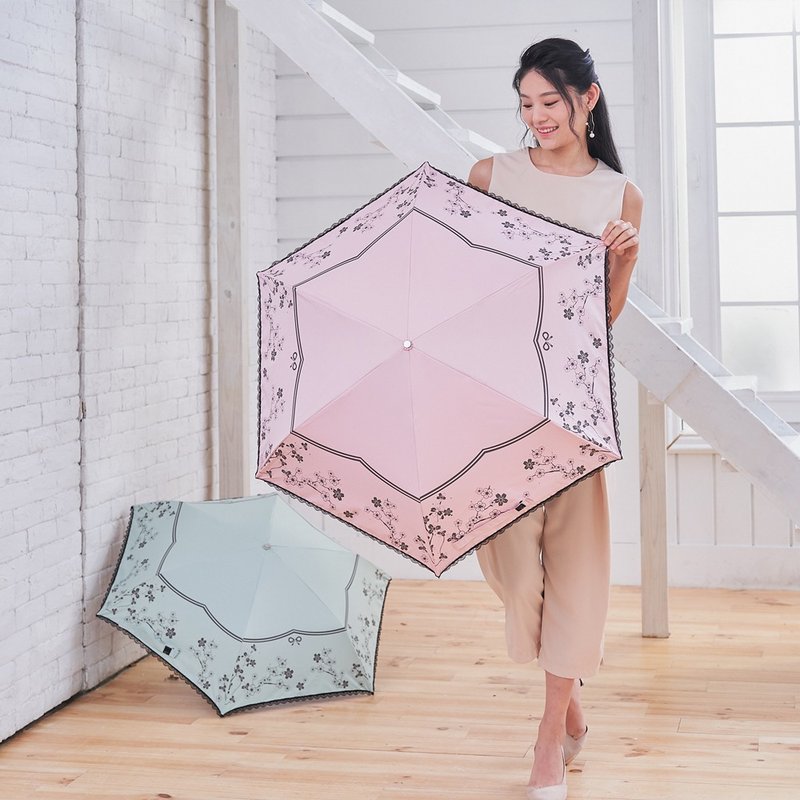 超轻量【防晒胶超轻星灿金蕾丝伞】折叠伞 折伞 雨伞推荐 防水 - 雨伞/雨衣 - 聚酯纤维 多色