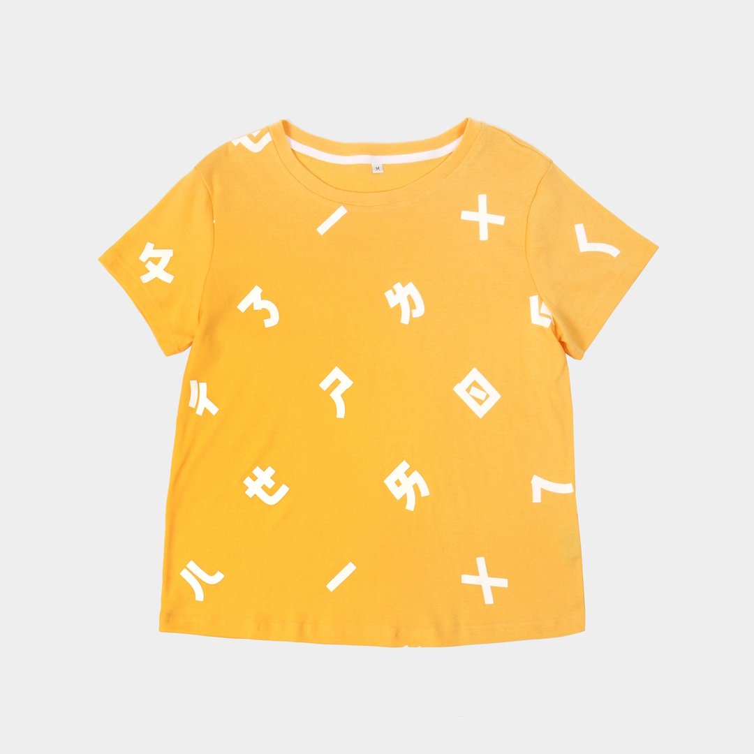 【HEYSUN】台湾人的秘密字/注音符号研究小组 / 短袖印花T-shirt-黄 - 女装 T 恤 - 棉 黄色