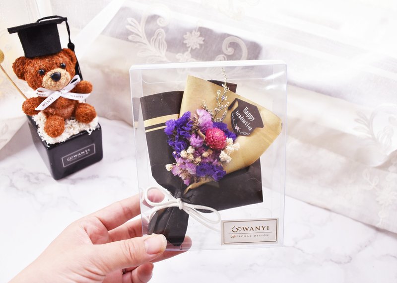 毕业学士花束盒 干燥花 送礼 结婚 毕业礼物 婚礼小物 毕业季教师 - 植栽/盆栽 - 植物．花 黑色