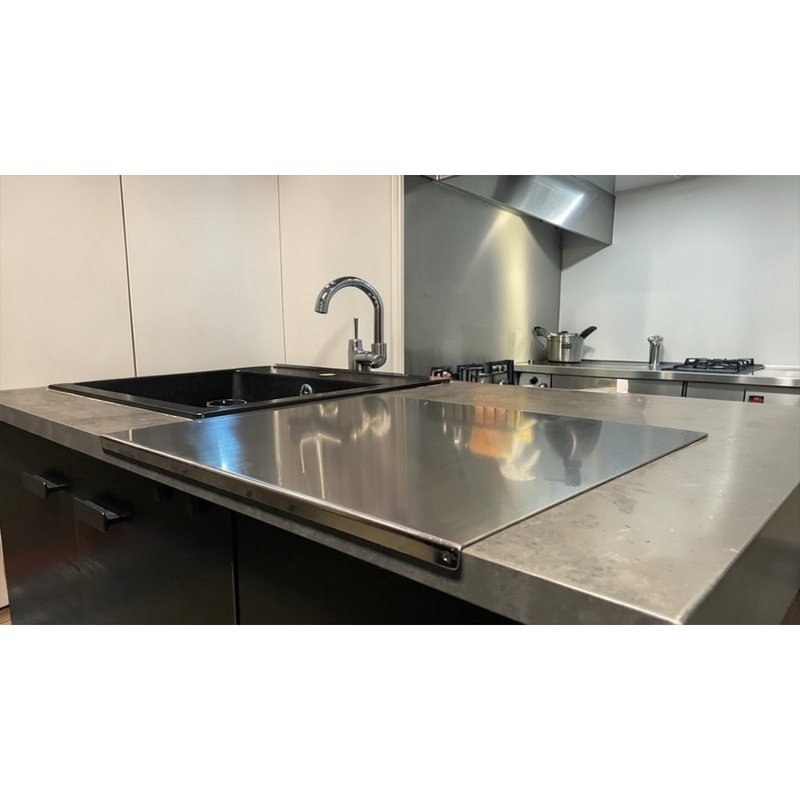 晶亮电解抛光 2mm 砧板 耐用 挂孔设计 304 不锈钢厚砧板 50*40cm - 托盘/砧板 - 不锈钢 