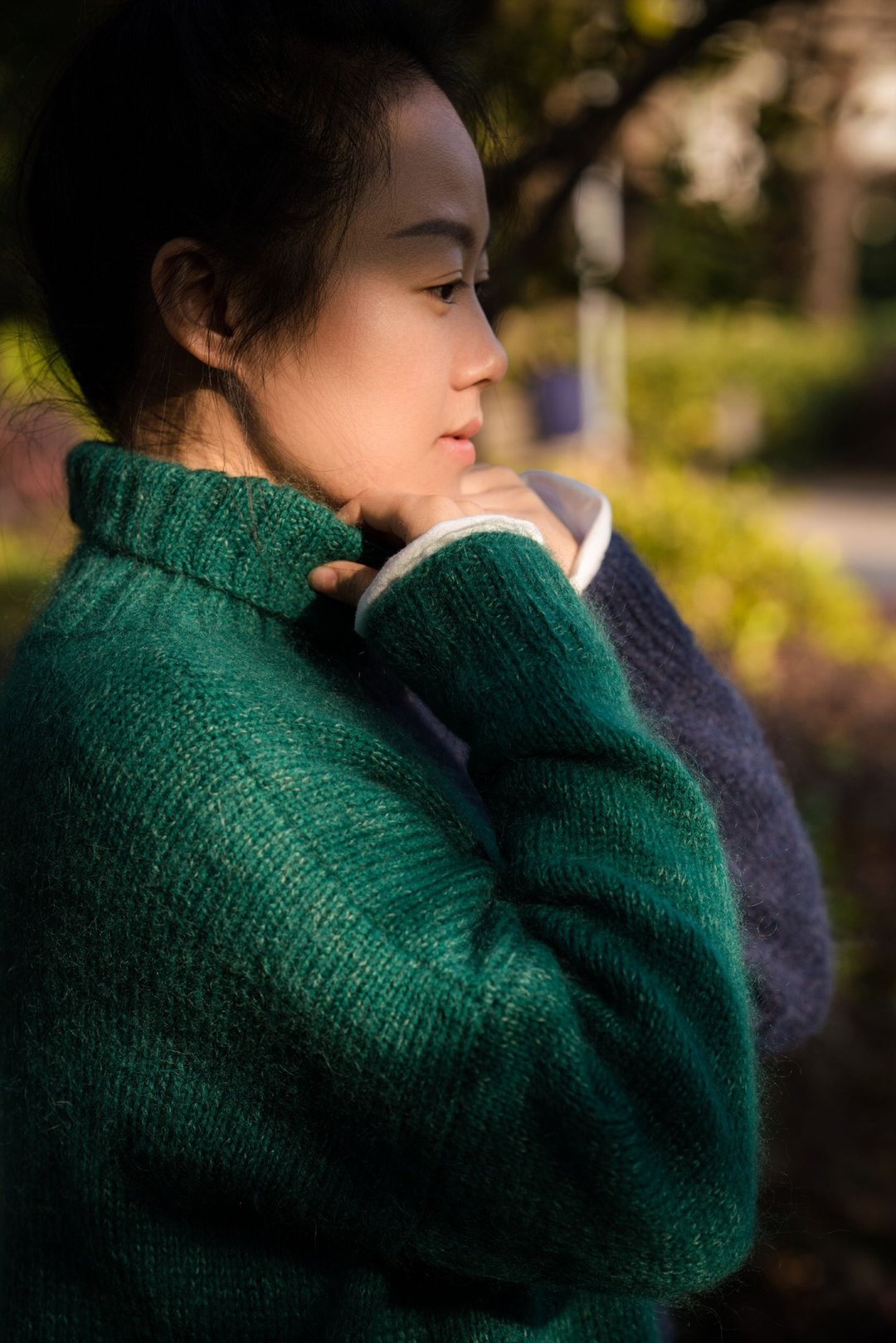 拼色高领毛衣 - 女装针织衫/毛衣 - 羊毛 多色