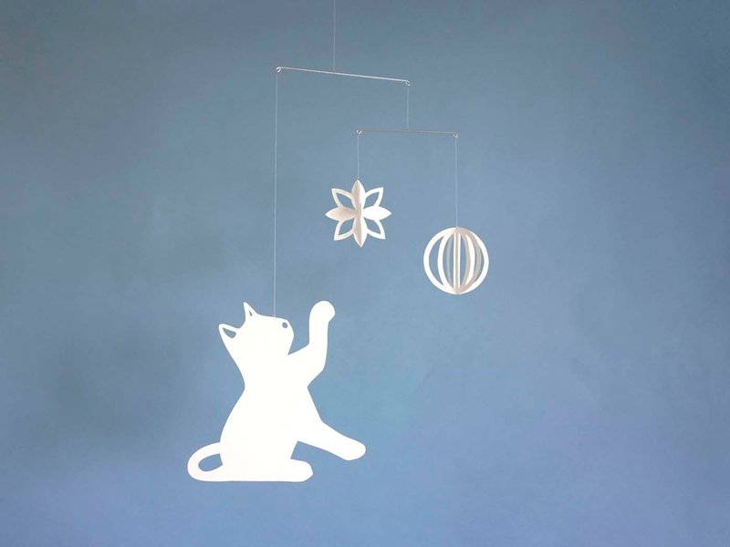 猫咪摆饰 其之二 - 墙贴/壁贴 - 纸 白色