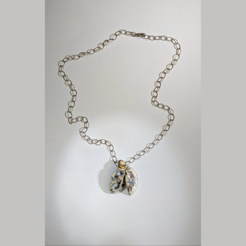 粗犷虫形陶瓷宣言坠饰 - 项链 - 瓷 金色