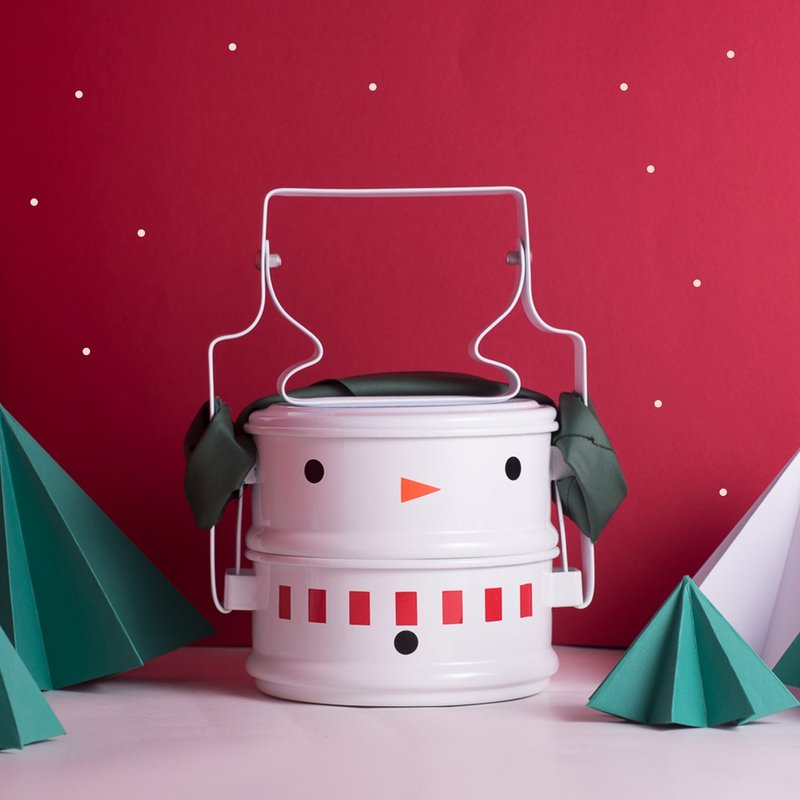 ☃ Snowman Lunch Box ∵∴ [Christmas Collection] - 餐刀/叉/匙组合 - 珐琅 白色