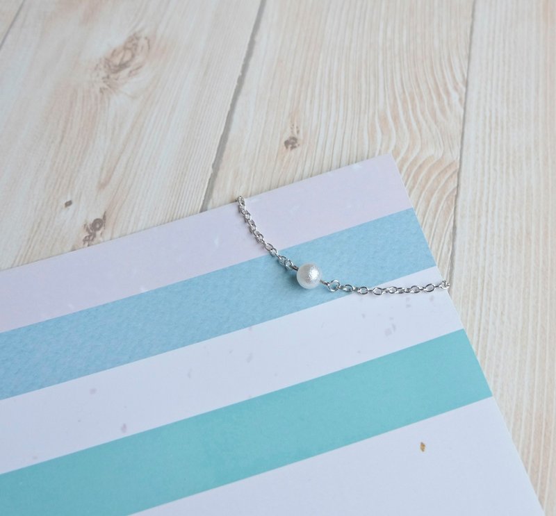 日本 棉珍珠  单颗手链 - 手链/手环 - 宝石 白色