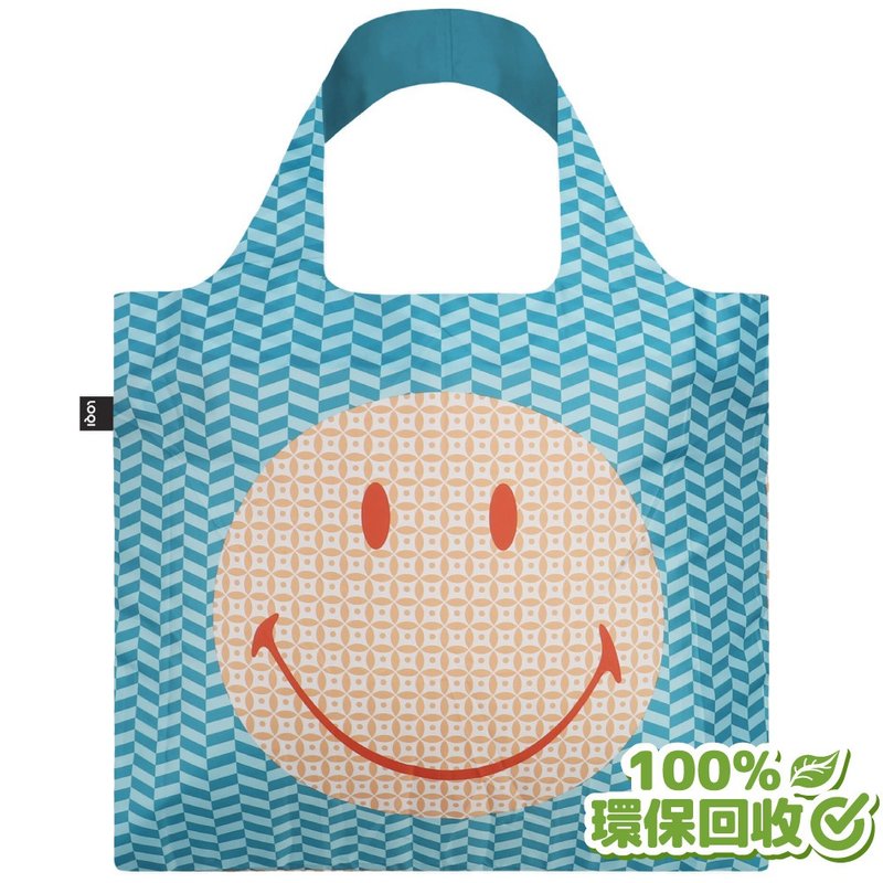 LOQI 环保材质购物袋-笑脸Smiley-几何(无扣带、无暗袋) - 其他 - 环保材料 蓝色