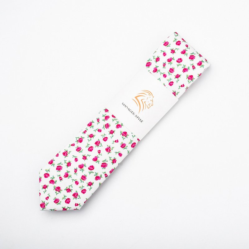 C0614-06 - 领带/领带夹 - 棉．麻 粉红色