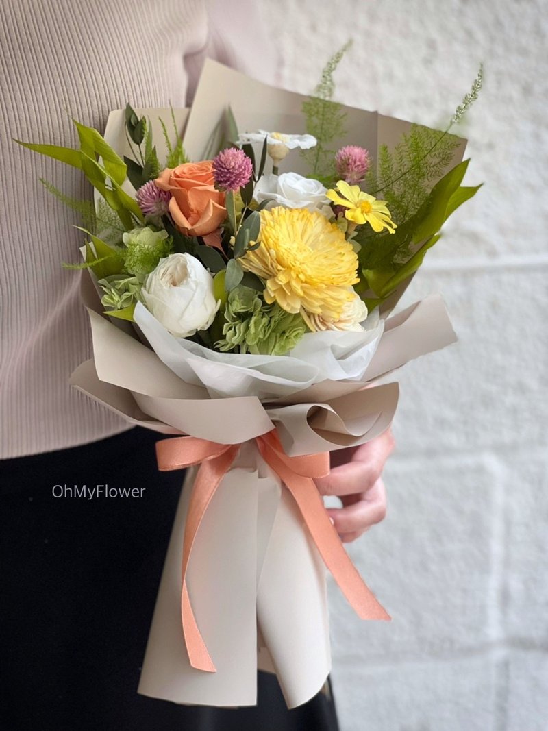 青春永恒 永生花束 不凋花 干燥花 小花束 礼物 - 干燥花/捧花 - 植物．花 黄色