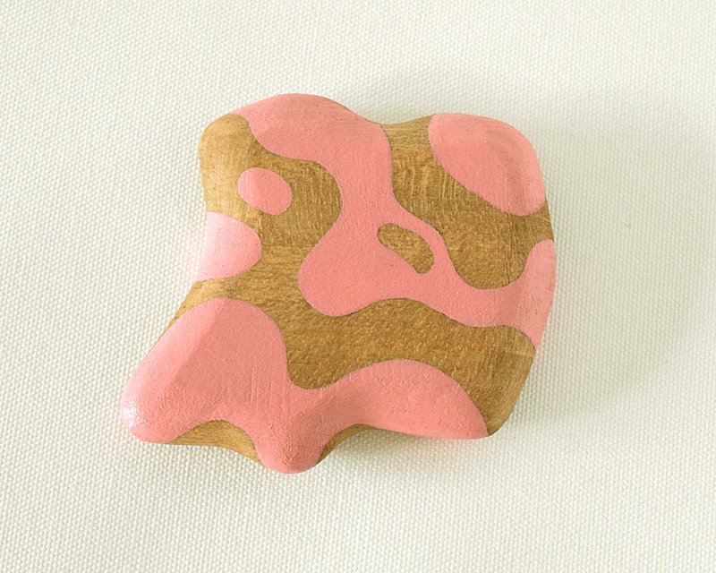 Abstract Vanity Hand Mirror (pink) float - 彩妆刷具/镜子/梳子 - 木头 粉红色