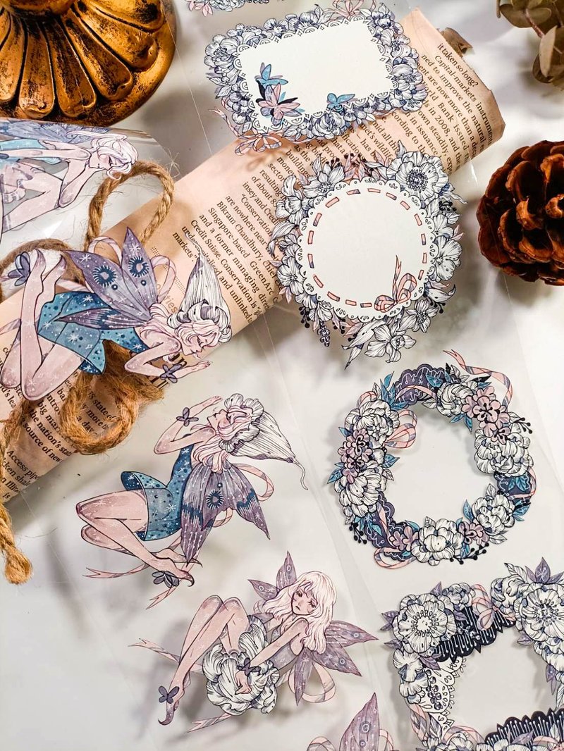 WF740_花之語_復刻款 / 裝飾膠帶 - 纸胶带 - 塑料 多色