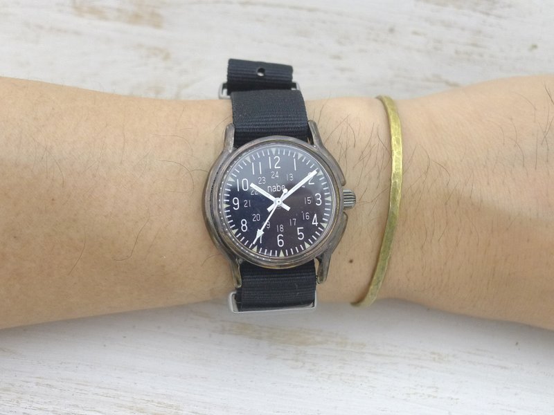 Handmade watch MIL-Winding-MB Approximately 32mm Manual winding Brass (brass) Military design Handmade watch (BHW130 9) - 女表 - 铜/黄铜 黑色