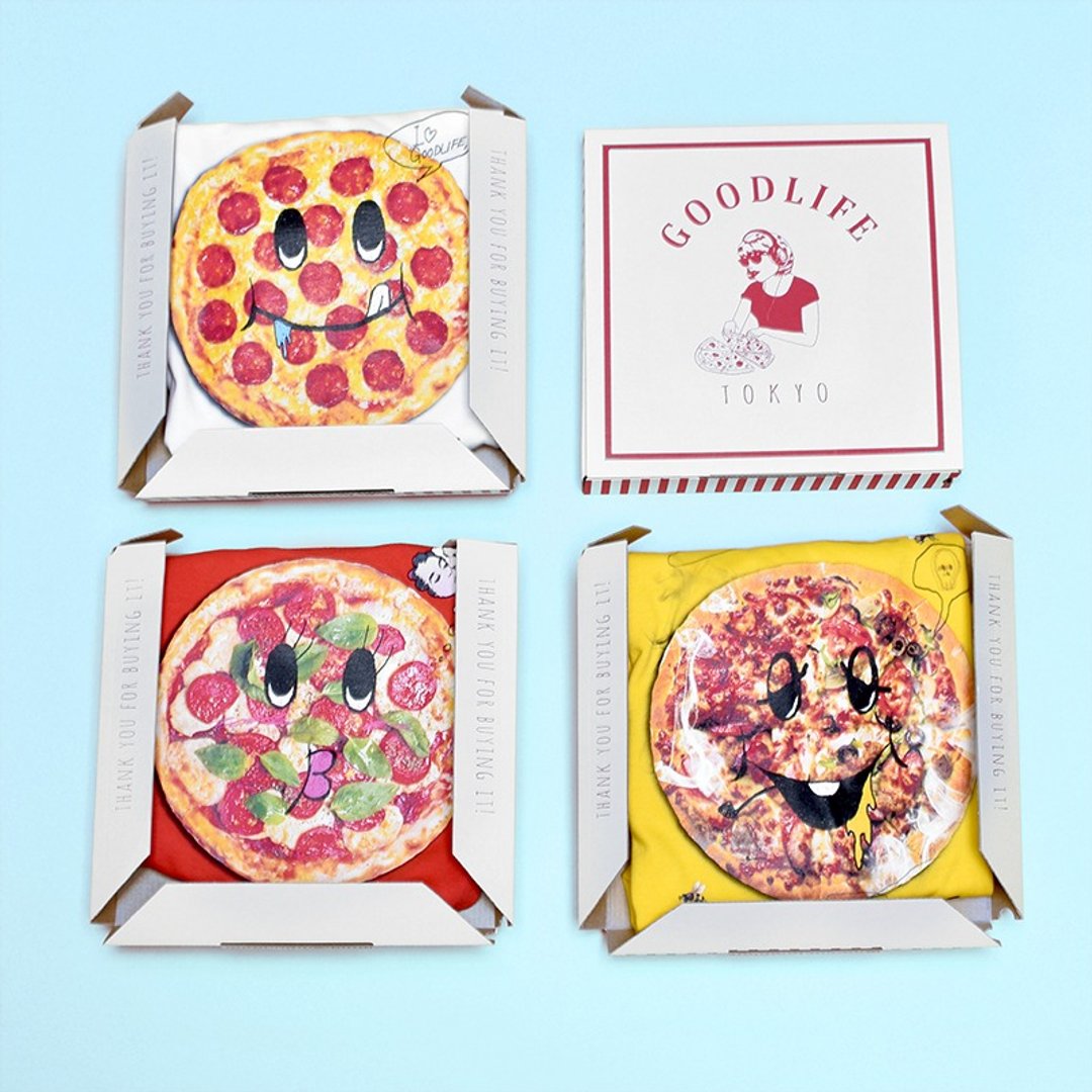 "PIZZA FACE" Short Sleeve T - 女装 T 恤 - 棉 多色