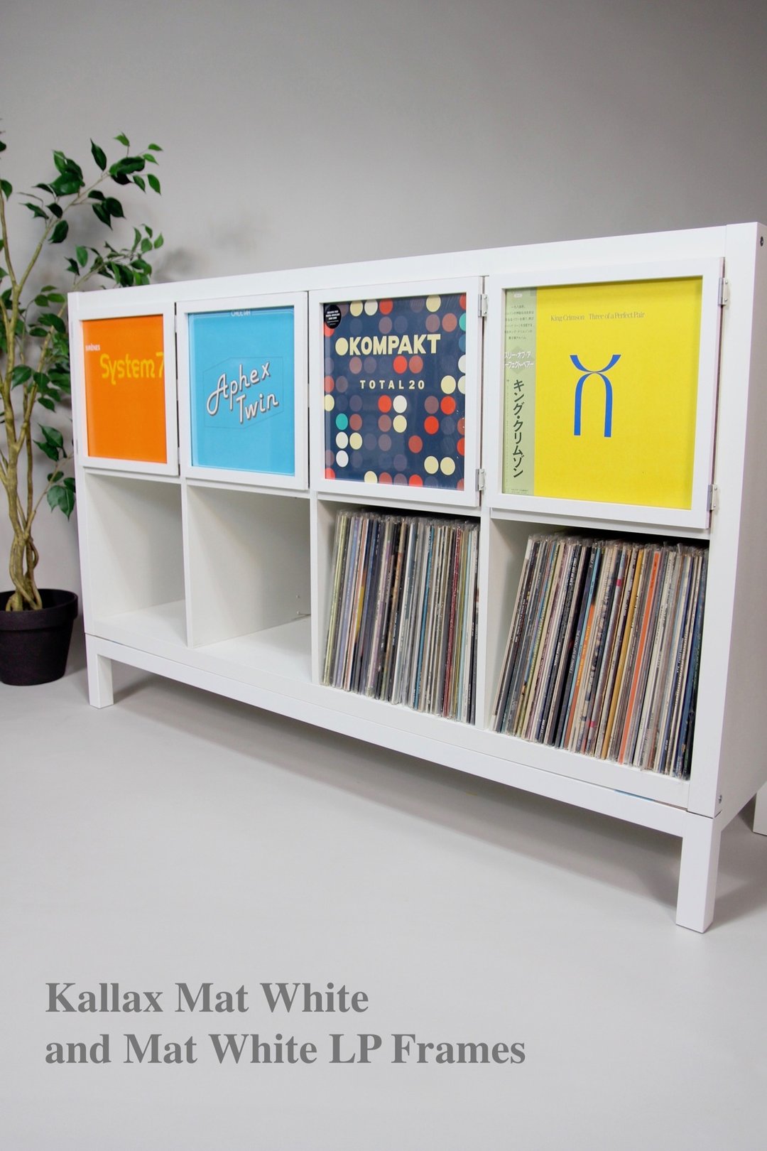 IKEA Kallax白搁板艺术框架门适用于 LP 唱片存储/可 DIY 时尚白色橱柜 - 其他家具 - 木头 白色