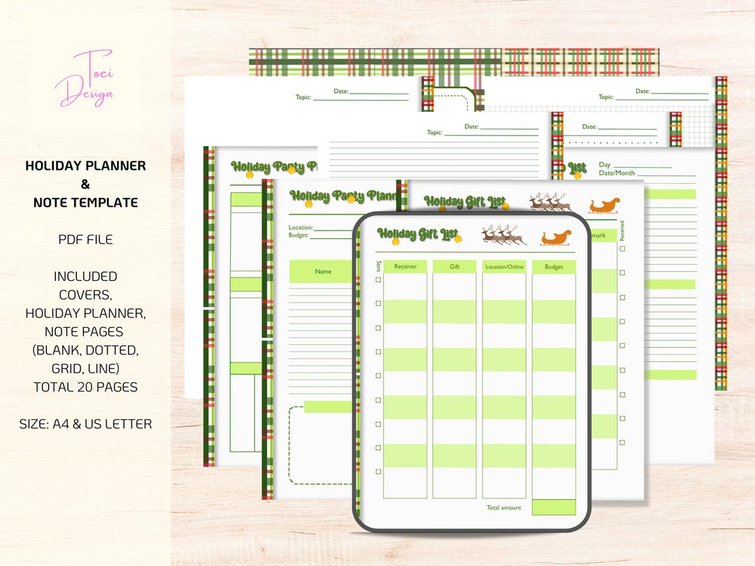 Holiday Planner and Note Template for Christmas Preparation - 其他数码商品 - 其他材质 