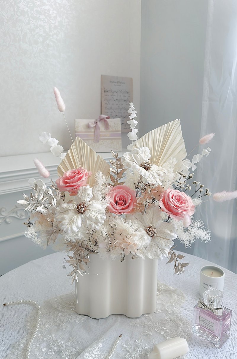 精品系列永生花礼－白纱 - 干燥花/捧花 - 植物．花 粉红色