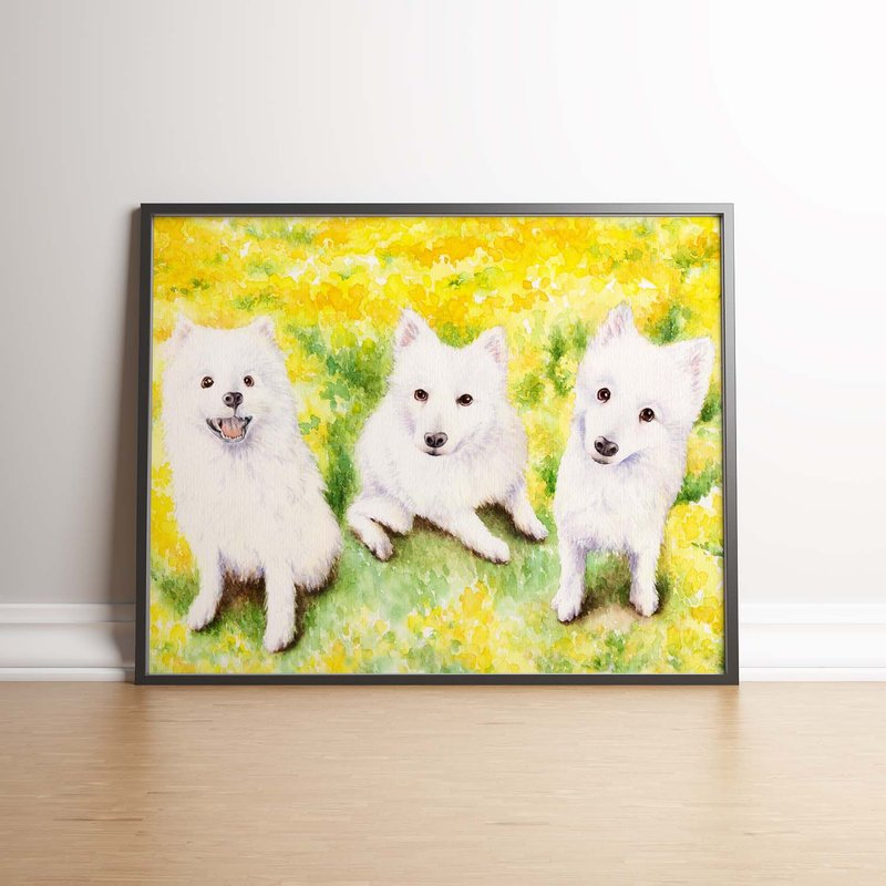 【宠物肖像】水彩印制画。订制收藏纪念动物画像猫狗鸟兔子仓鼠。 - 海报/装饰画/版画 - 纸 