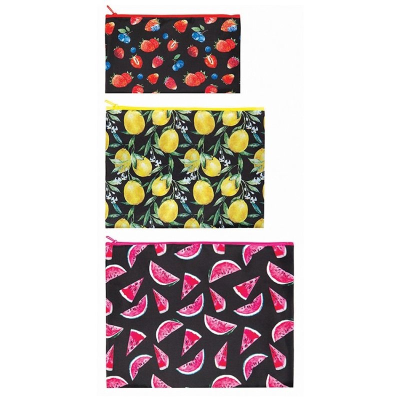 LOQI 三入组收纳袋／新水果 ZPJU - 化妆包/杂物包 - 塑料 黑色