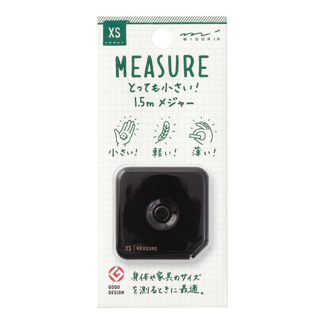 MIDORI XS 迷你系列 卷尺1.5m - 黑 - 其他 - 纸 多色