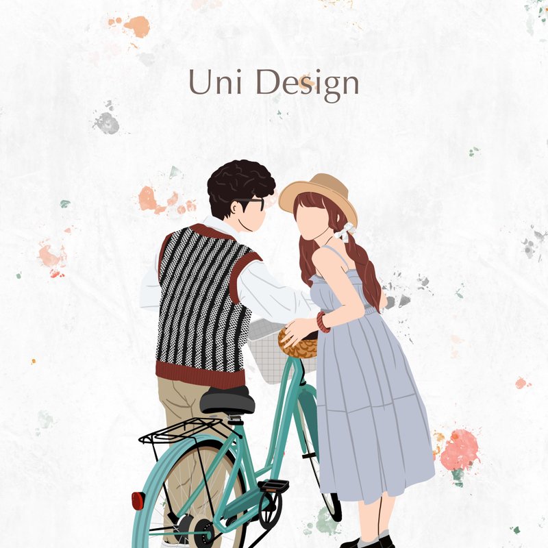 【Uni Design】似颜绘 定制画像 人物绘制 无脸画 定制绘图 - 电子手绘真人画像/绘画/插画 - 其他材质 
