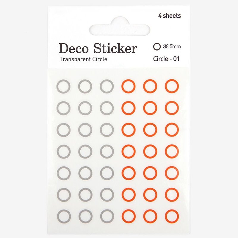 Dailylike-TC装饰标签贴(4入)-圈圈01,E2D27782 - 贴纸 - 塑料 红色