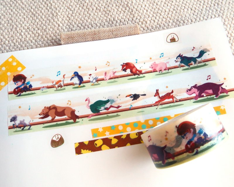【Pin】动物音乐派对白天款 - 纸胶带 - 纸胶带 - 纸 多色