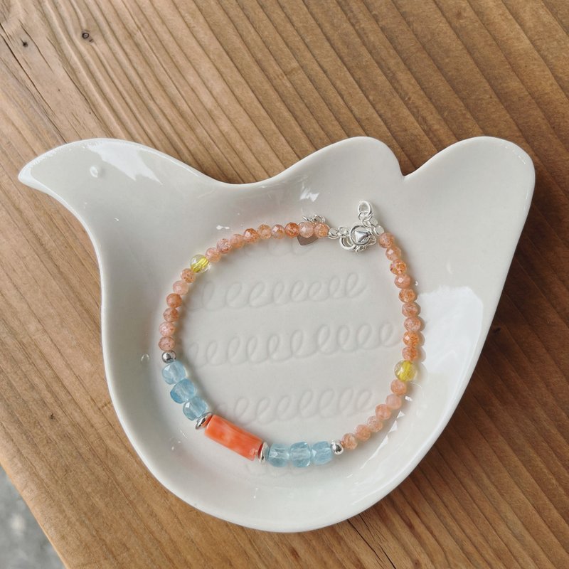 太阳石手链-蓝色珊瑚海 - 手链/手环 - 半宝石 