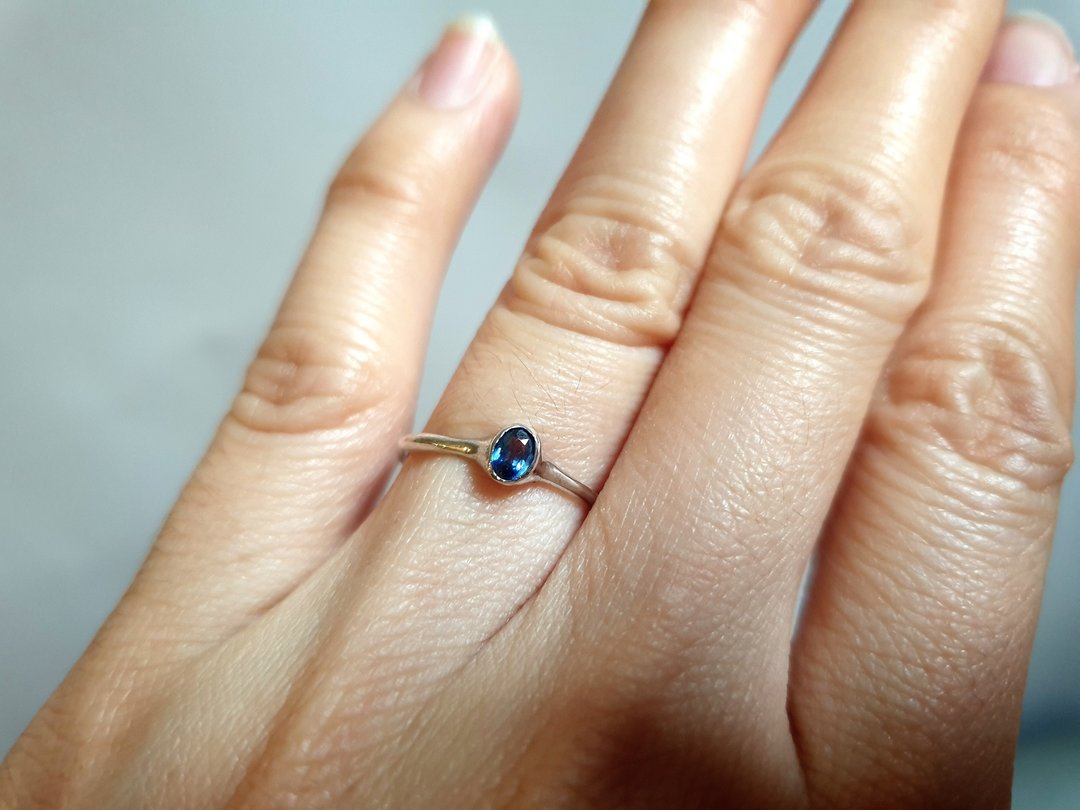 Oˋre Jewelry 设计师款 天然蓝宝石戒指 925纯银 可客订制 SB1 - 戒指 - 宝石 