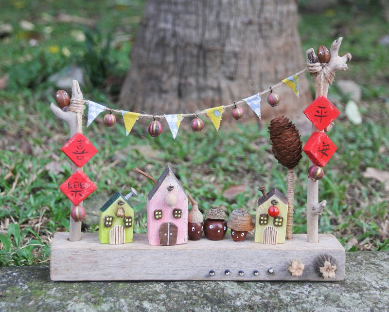 大自然创作-平安喜乐在我家 - 摆饰 - 木头 