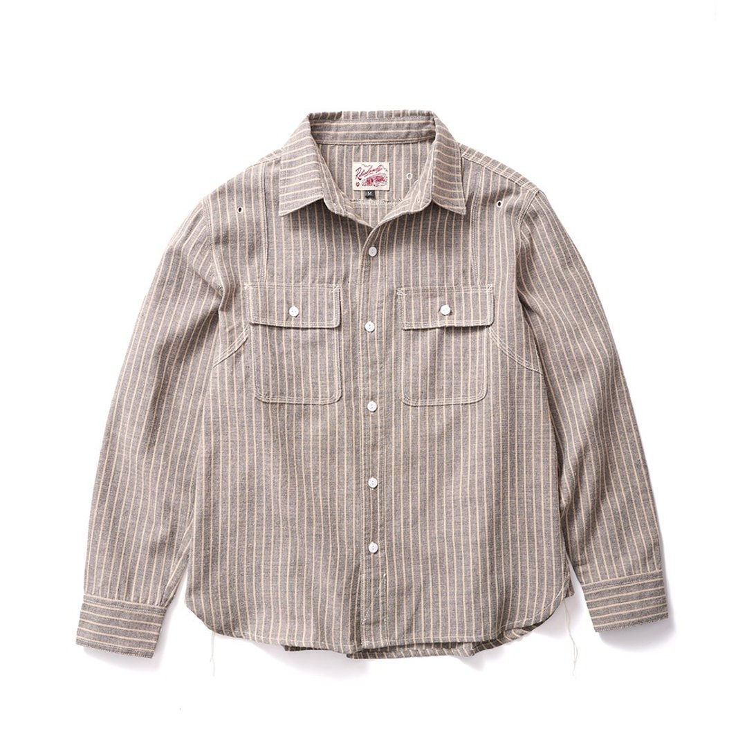 Railway Work Shirt - 灰色 Gray - 男装衬衫 - 棉 