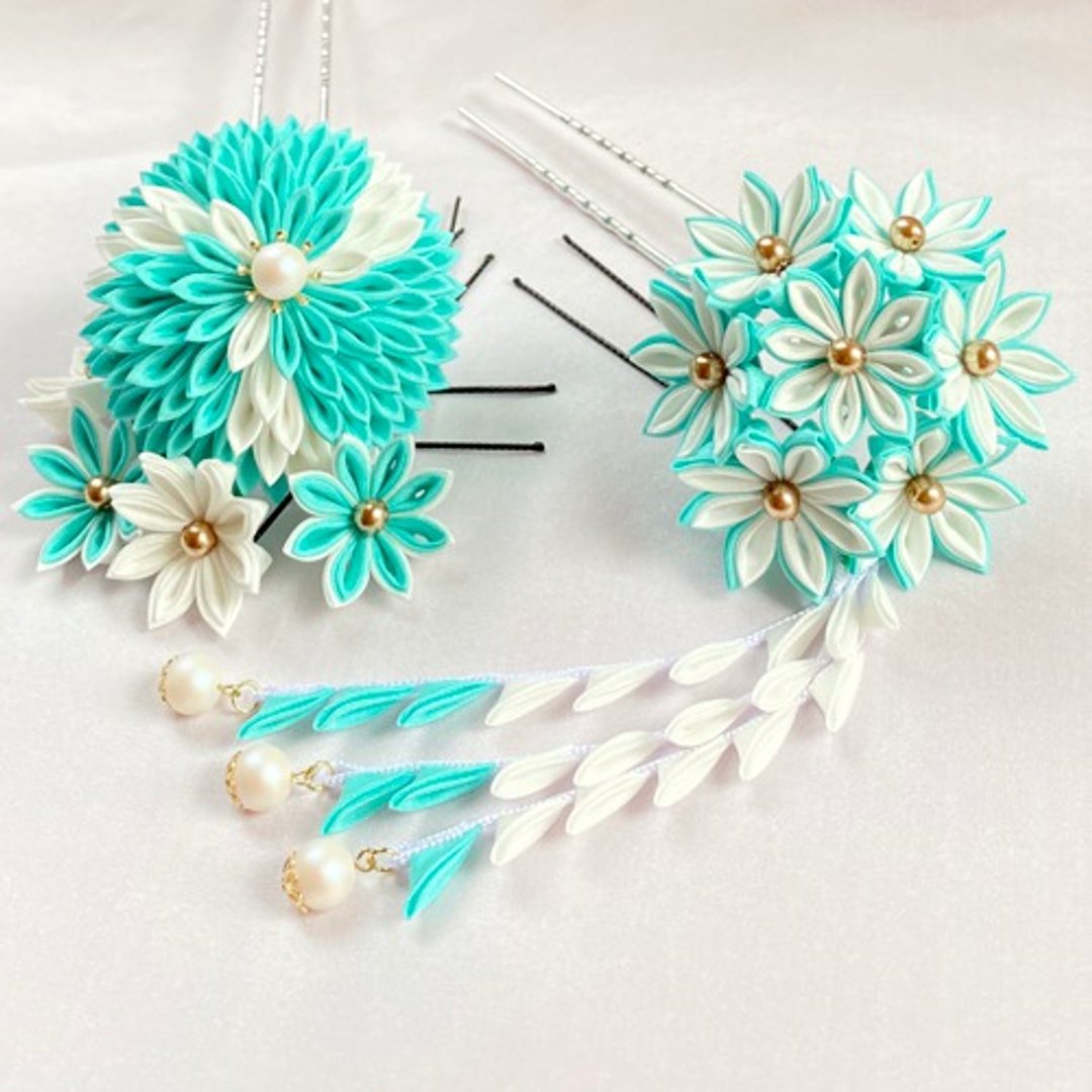 Knob work Hair ornament-Sou-Kanzashi Coming-of-age kimono - 发饰 - 棉．麻 