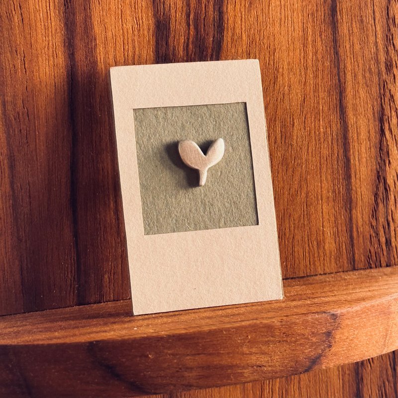 小树苗耳针  森林叶语系列  925纯银  也像颗小爱心 - 耳环/耳夹 - 纯银 