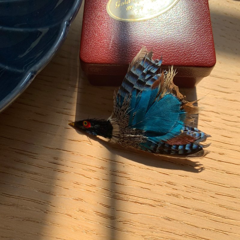 Vintage 复古鸟胸针 西洋古董 别针 祖母珠宝 - 胸针 - 其他人造纤维 蓝色