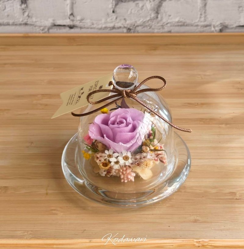 永生玫瑰花 永生花玻璃盅 祝贺花礼 生日.圣诞节礼物.交换礼物 - 干燥花/捧花 - 植物．花 