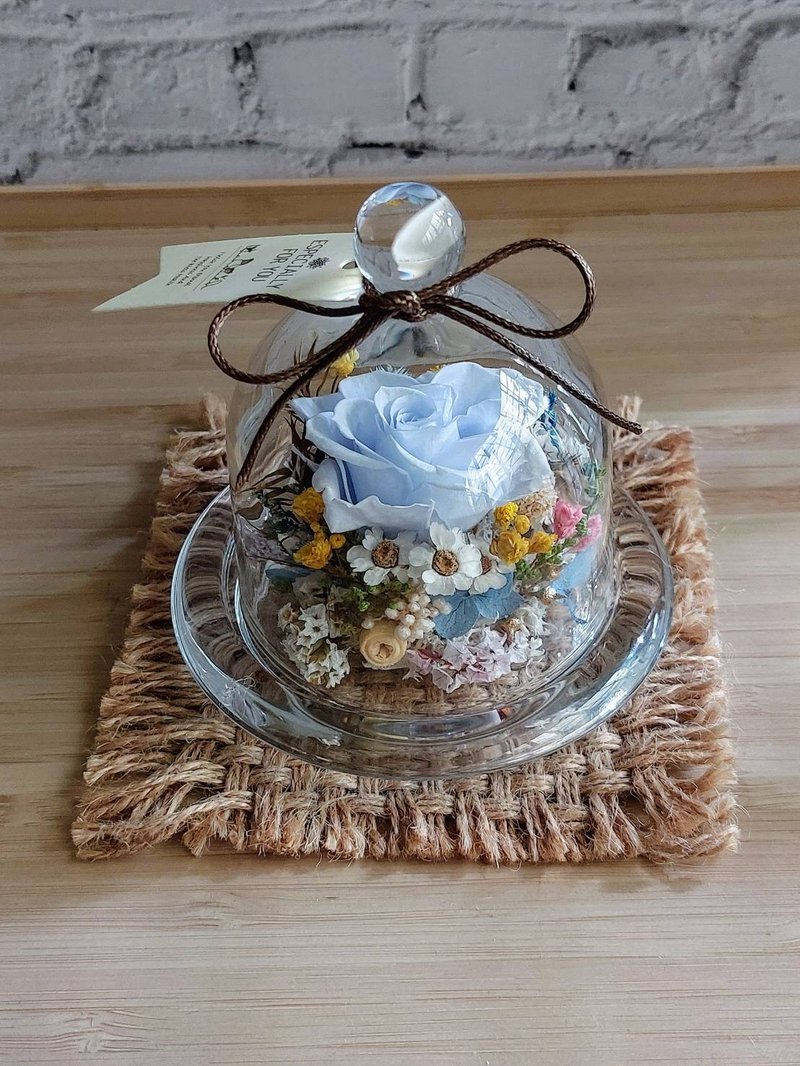 永生玫瑰花 永生花玻璃盅 祝贺花礼 生日.情人节.母亲节.毕业 - 干燥花/捧花 - 植物．花 