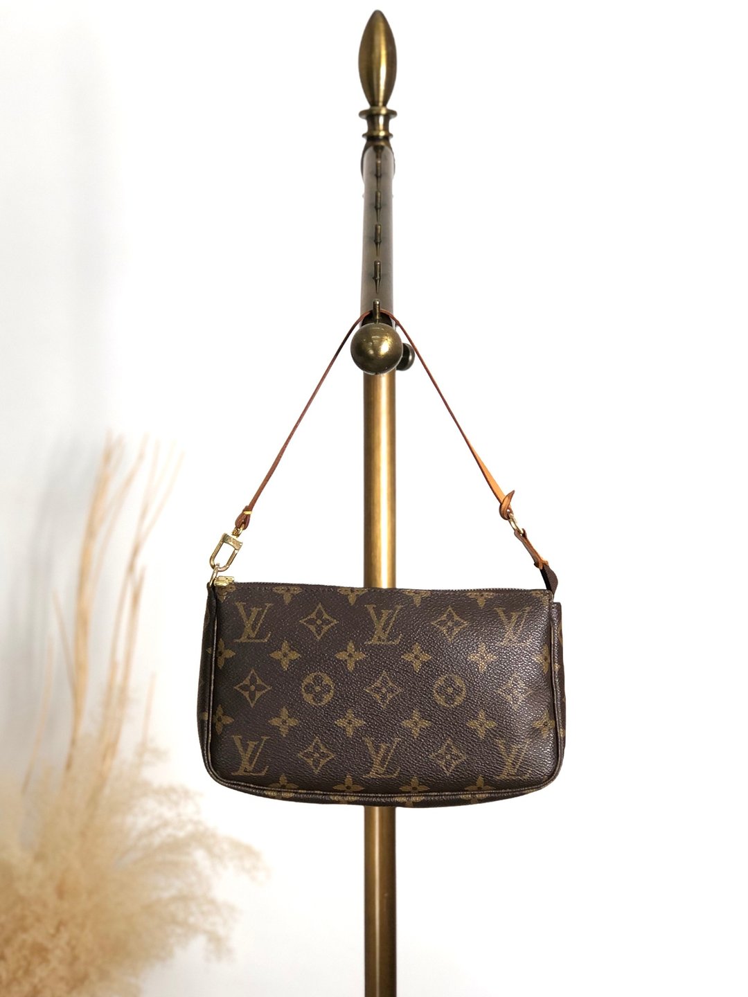 【日本直送 名牌中古包】LOUIS VUITTON 路易威登 饰品收纳包 棋盘格纹 手提包 棕色 皮革 M51980 vct2e6 - 手提包/手提袋 - 防水材质 咖啡色