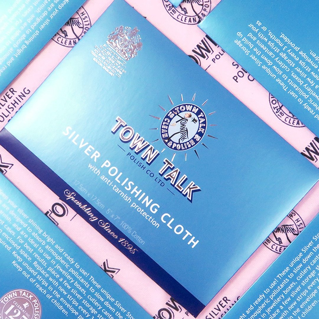 Town Talk 英国制 银器拭亮布 (中) 擦银布/拭银布 银饰清洁抛光 - 戒指 - 棉 粉红色