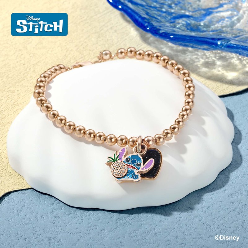 史迪仔  Stitch 特别版 定制化刻字 纯银宝石珠饰手链 (3色) - 手链/手环 - 宝石 金色