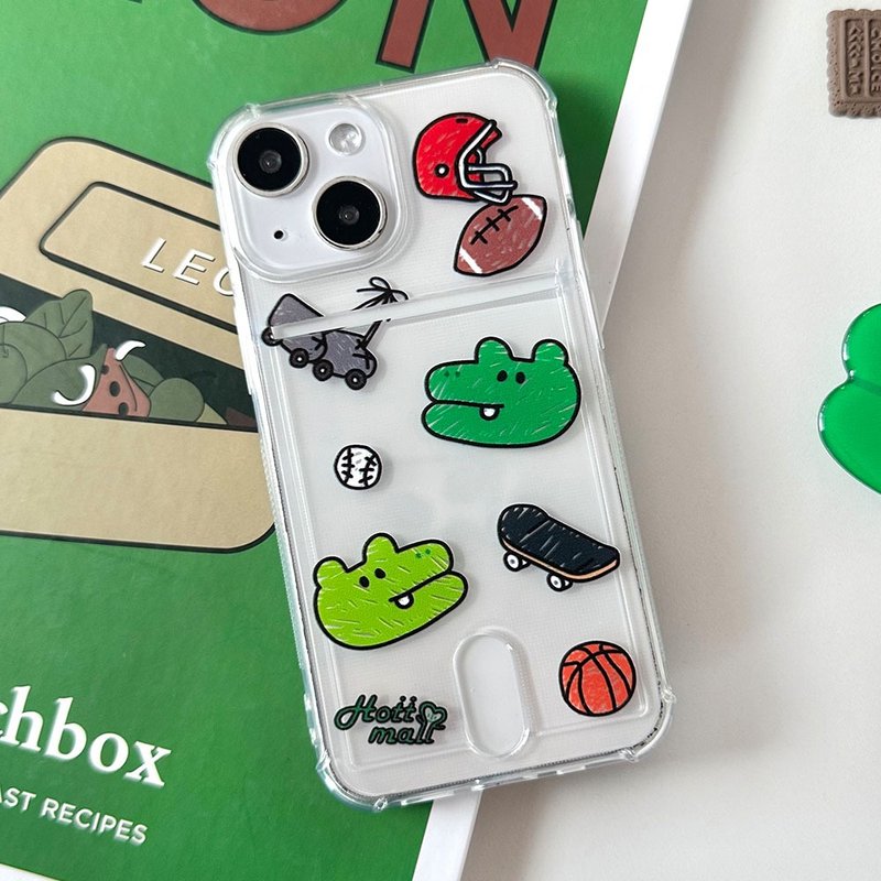 iPhone Galaxy 鳄鱼纹防刮透明卡手机壳 - 手机壳/手机套 - 塑料 多色