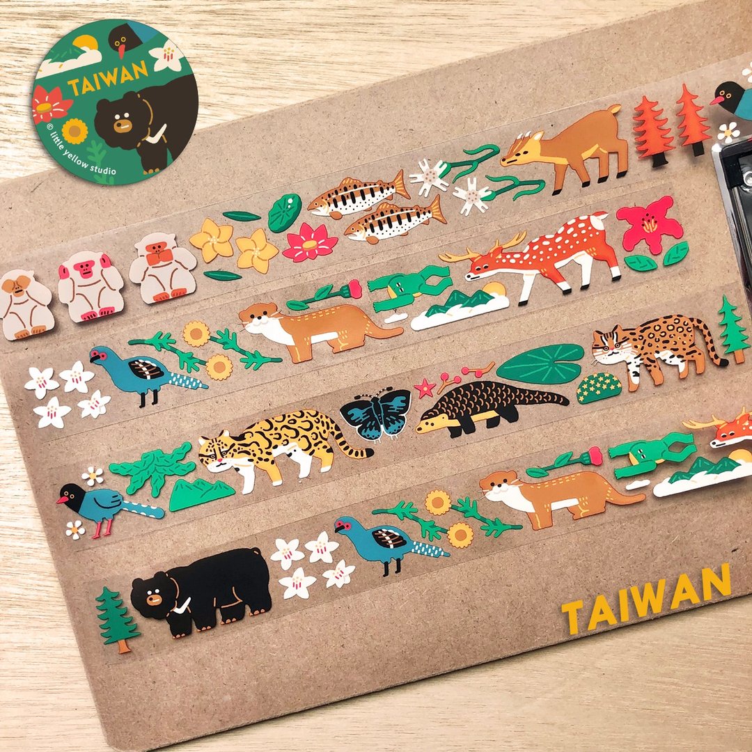 Furry Zoo PET胶带 台湾动物图鉴 Taiwan - 纸胶带 - 塑料 多色