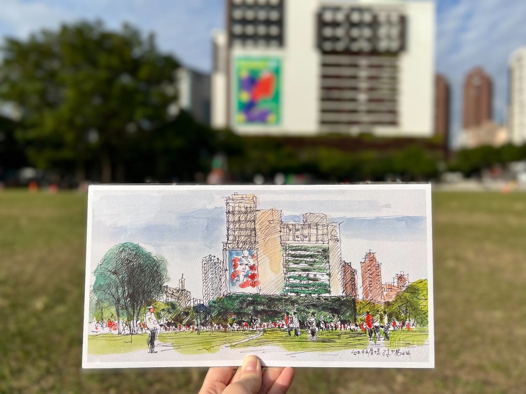 风景艺术微喷-台中草悟道系列 远眺市民广场 - 其他 - 纸 多色