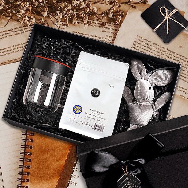 【HWC黑沃套装礼盒】耶加雪菲咖啡豆/咖啡杯240ml 情人节 圣诞礼 - 咖啡杯/马克杯 - 玻璃 红色