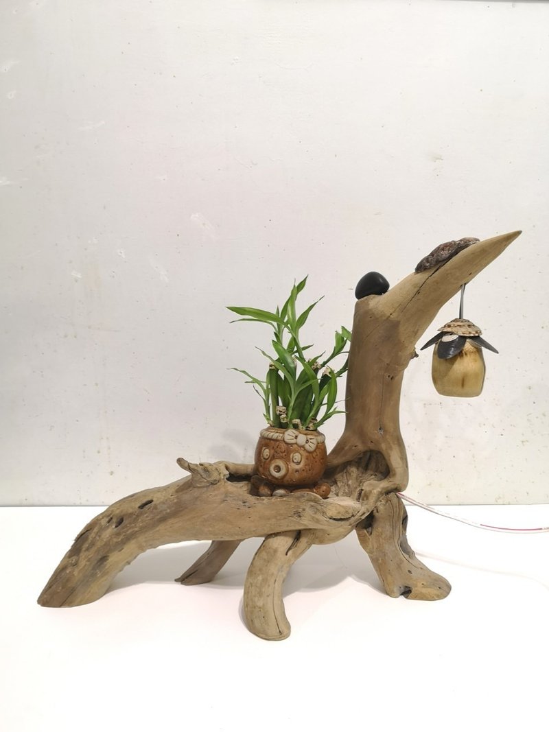 -叼着- 花架 花座 展示架 盆栽架 多肉植物 立灯 台灯 桌灯 - 灯具/灯饰 - 木头 咖啡色