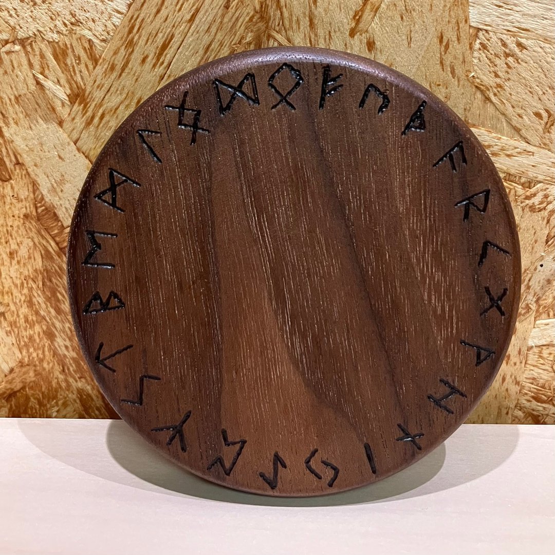 卢恩环 Rune Ring 能量调整木杯垫 水晶充电 微型占卜板 - 摆饰 - 木头 