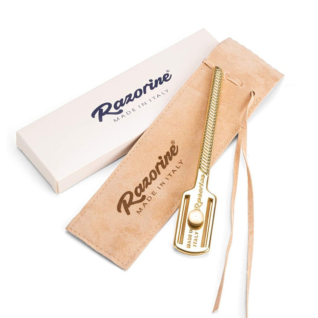 Razorine - 特仕版金色双面安全手动刮胡剃刀 / 直式双刃刮胡刀 - 男性清洁护肤品 - 铜/黄铜 
