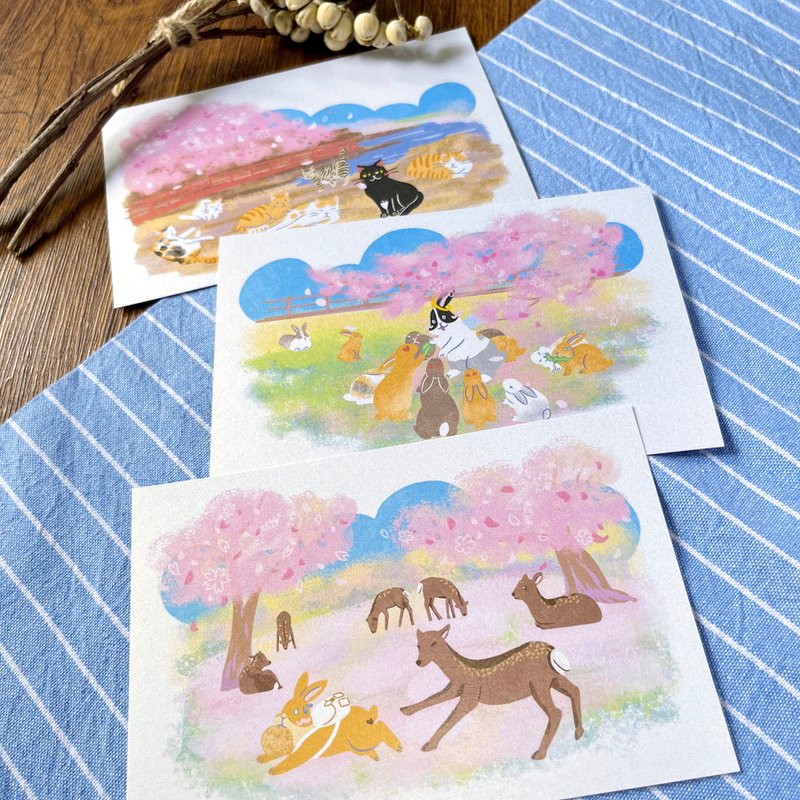 旅游系列 | 春 | 明信片 | 共3款 - 卡片/明信片 - 纸 