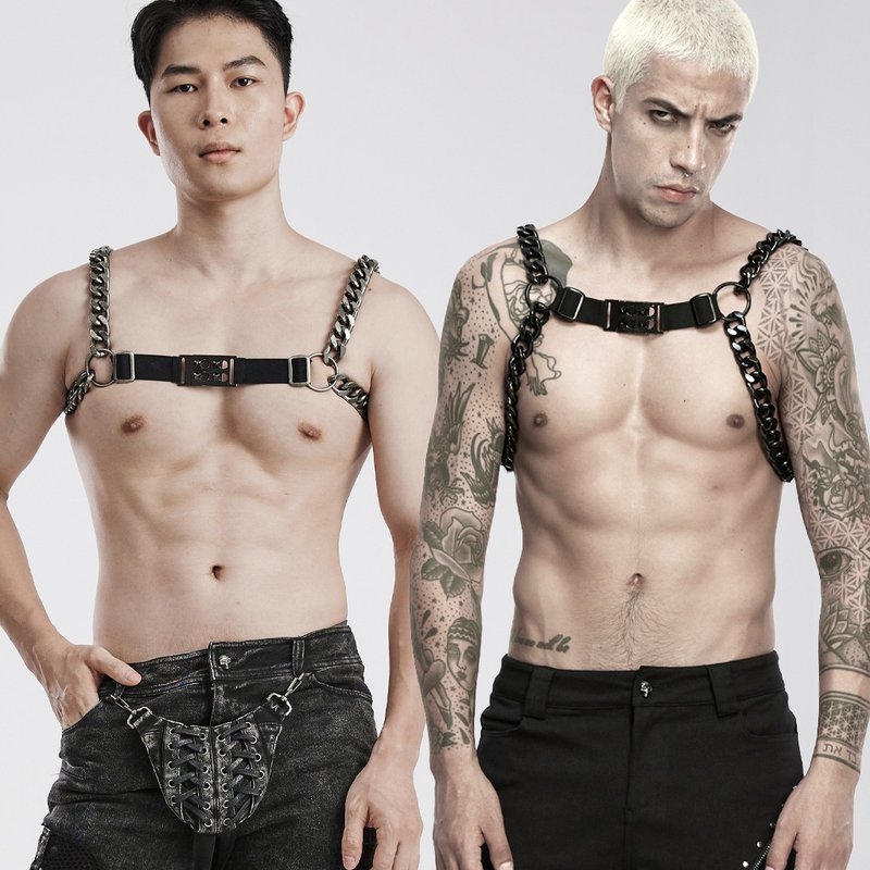 庞克修道院隐士粗旷金属胸链 - 黑 / 银 / 万圣节 - 皮带/腰带 - 其他材质 黑色