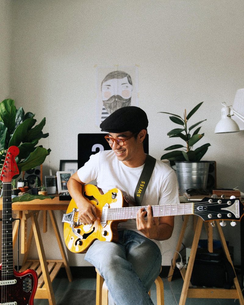 Guitar Strap - Black Line Pattern by YES IDID - 吉他配件 - 真皮 多色